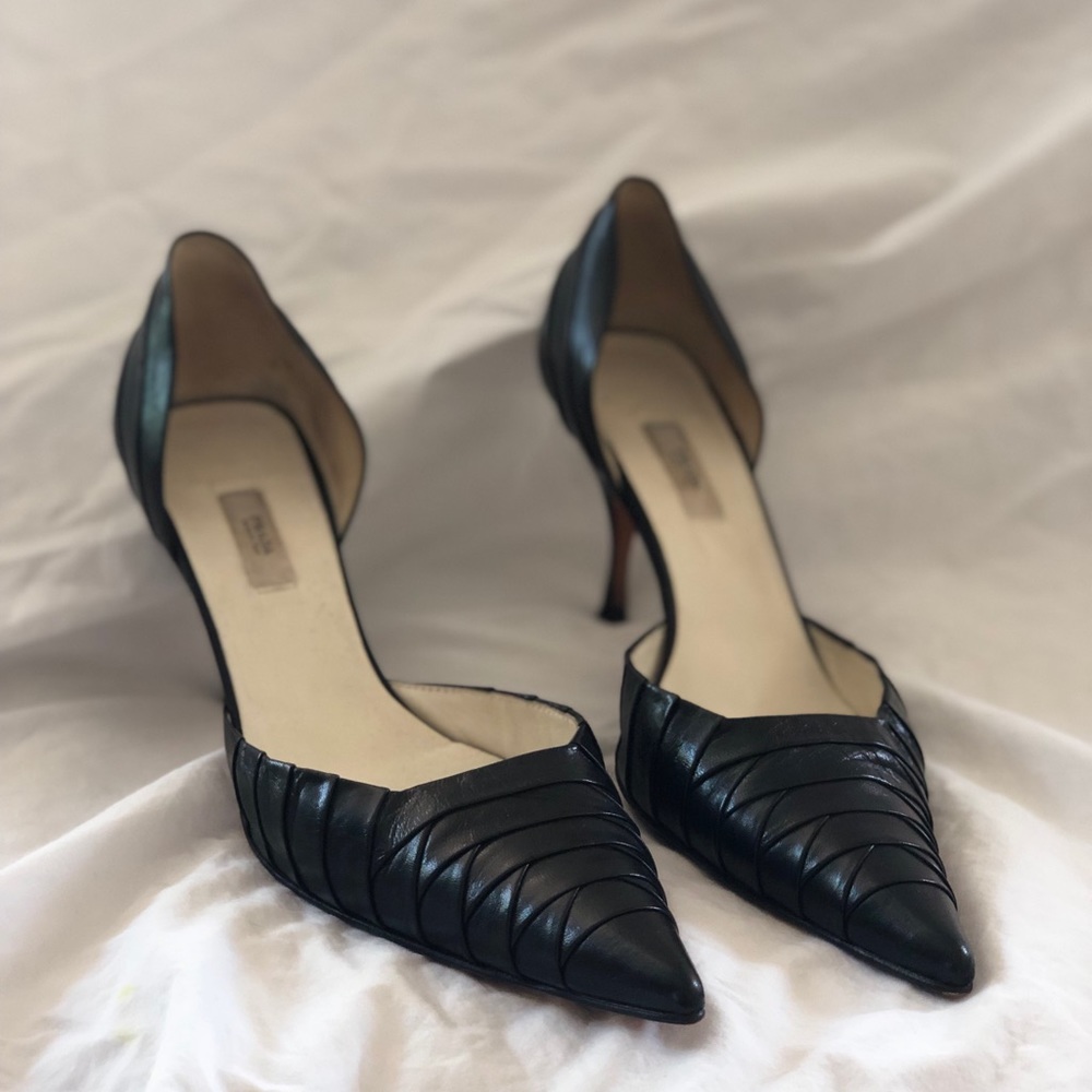 Black Prada Leather Heels